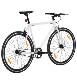 Vélo à pignon fixe blanc et noir 700c 59 cm