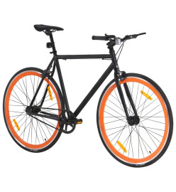 Vélo à pignon fixe noir et orange 700c 59 cm