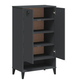 Armoire à chaussures VIKEN gris anthracite bois de pin solide