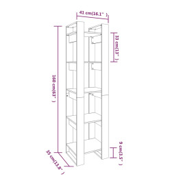 Bibliothèque/Séparateur de pièce 41x35x160 cm Pin massif