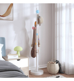 Porte-manteau blanc 172 cm fer enduit de poudre