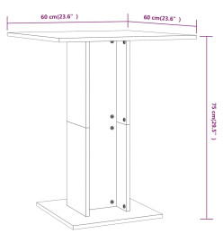 Table de bistro Chêne marron 60x60x75 cm Bois d'ingénierie