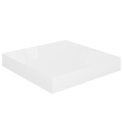 Étagère murale flottante 2 pcs Blanc brillant 23x23,5x3,8cm MDF