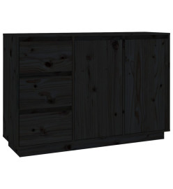 Buffet Noir 111x34x75 cm Bois massif de pin