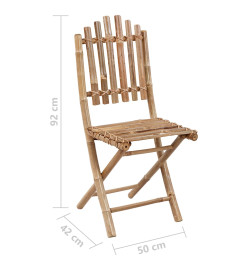 Chaises pliables de jardin 2 pcs avec coussins Bambou