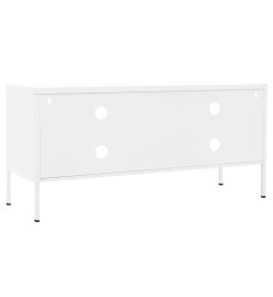 Meuble TV Blanc 105x35x50 cm Acier