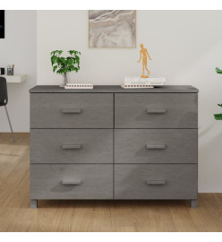 Buffet HAMAR Gris clair 113x40x80 cm Bois massif de pin