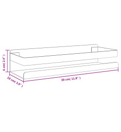 Étagère de douche 30x10x6 cm acier inoxydable 304 brossé