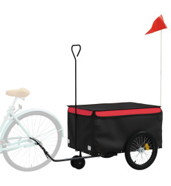 Remorque de vélo noir et rouge 30 kg fer