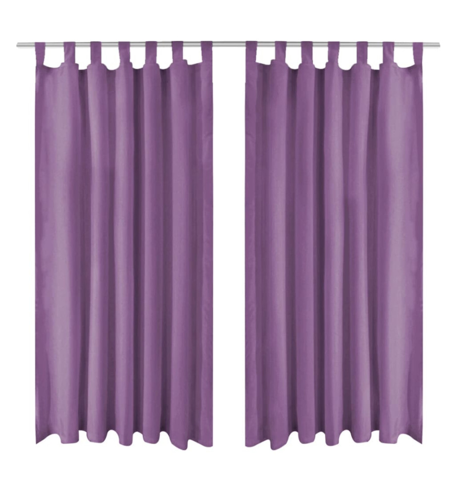 Rideau occultant avec boucles 2 pcs 140 x 245 cm Lilas