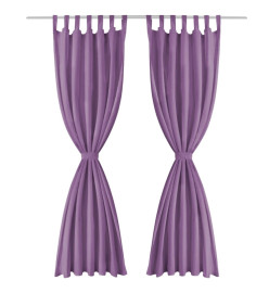 Rideau occultant avec boucles 2 pcs 140 x 245 cm Lilas