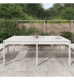 Table de jardin blanc 203,5x100x76 cm bois massif de pin