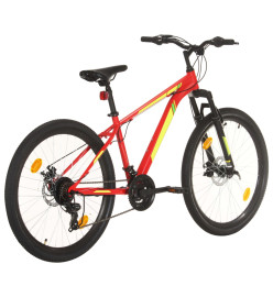 Vélo de montagne 21 vitesses Roues de 27,5 pouces 38 cm Rouge