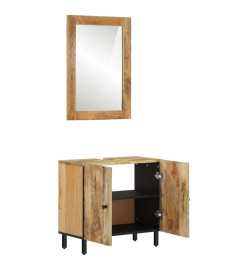 Ensemble d'armoires de salle de bain 2 pcs bois manguier massif