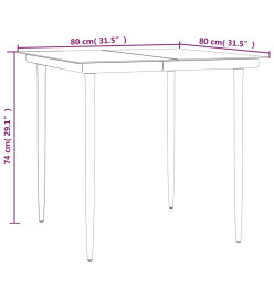 Ensemble à manger de jardin 3 pcs résine tressée acier