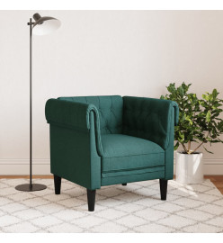 Fauteuil Chesterfield vert foncé tissu