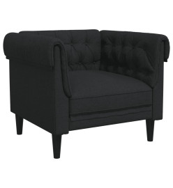 Fauteuil Chesterfield noir tissu