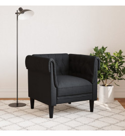 Fauteuil Chesterfield noir tissu