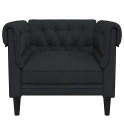 Fauteuil Chesterfield noir tissu