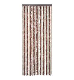 Rideau anti-mouches beige et marron clair 100x230 cm chenille