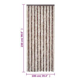 Rideau anti-mouches beige et marron clair 100x230 cm chenille