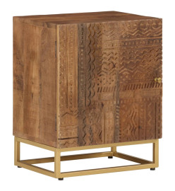 Table de chevet 40x30x50 cm bois massif manguier et fer