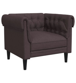 Fauteuil Chesterfield marron foncé tissu