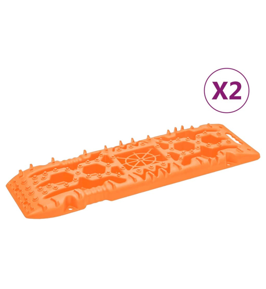 Planches de traction 2 pc Orange 107x31x7 cm Nylon