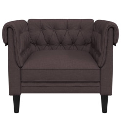 Fauteuil Chesterfield marron foncé tissu