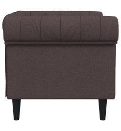 Fauteuil Chesterfield marron foncé tissu