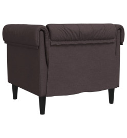 Fauteuil Chesterfield marron foncé tissu