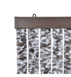 Rideau anti-mouches marron et beige 100x230 cm chenille