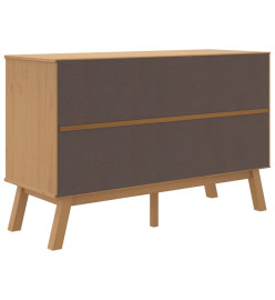 Buffet OLDEN blanc et marron 114x43x73,5 cm bois massif de pin