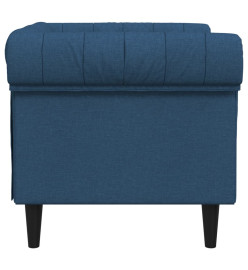 Fauteuil Chesterfield bleu tissu