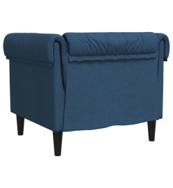 Fauteuil Chesterfield bleu tissu