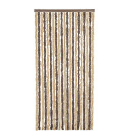 Rideau anti-mouches marron foncé et beige 100x230 cm chenille