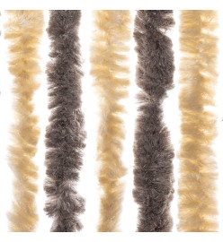 Rideau anti-mouches marron foncé et beige 100x230 cm chenille