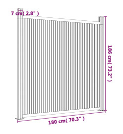 Panneau de clôture avec 2 poteaux marron 180x186 cm WPC