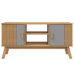 Meuble TV OLDEN gris et marron 114x43x57 cm bois de pin massif