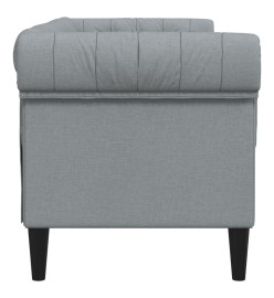 Canapé Chesterfield 2 places gris clair tissu