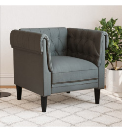 Fauteuil Chesterfield gris foncé tissu