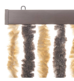 Rideau anti-mouches marron foncé et beige 56x185 cm chenille