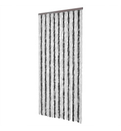 Rideau anti-mouches gris et blanc 100x230 cm chenille