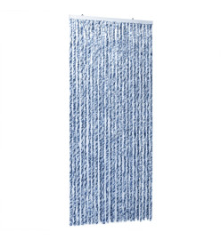 Rideau anti-mouches bleu et blanc 100x230 cm chenille