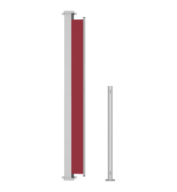 Auvent latéral rétractable de patio 180x500 cm Rouge