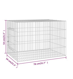 Cage à lapin 78x54x54 cm Fer galvanisé