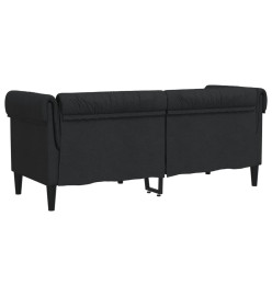 Canapé Chesterfield 2 places noir tissu