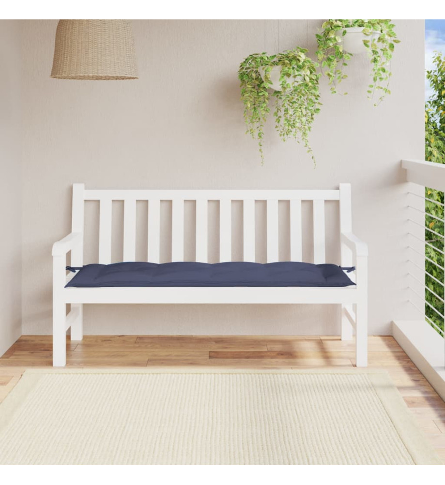 Coussin de banc de jardin bleu marine 150x50x7 cm tissu oxford