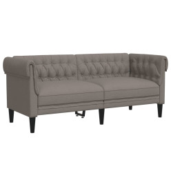 Canapé Chesterfield 2 places taupe tissu