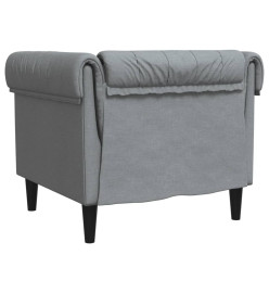 Fauteuil Chesterfield gris clair tissu